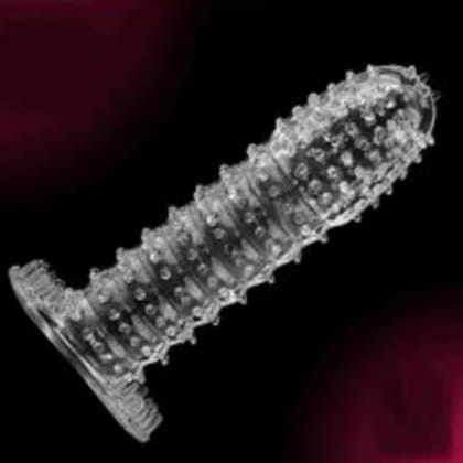 Crystal Dotted Condom Reusable Silicone Flexible Condom Enhanced Pleasure Condom Multicolor (Pack of 1)
