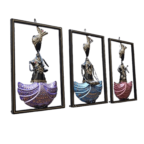 Metal Iron Musician Wall Mount Hanging Showpiece