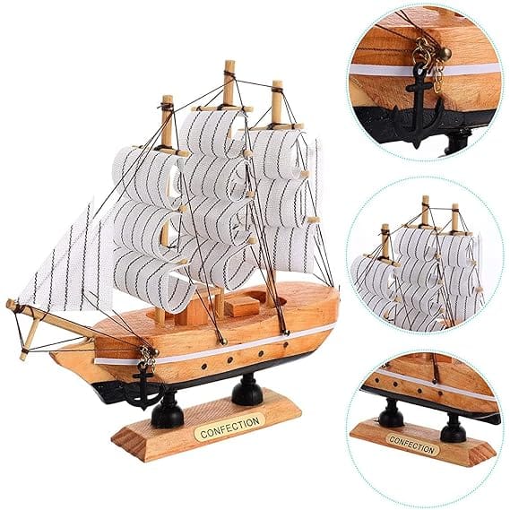 ADA Handicraft Wooden Beautiful Antique Decorative Wooden Sailing Ship Showpiece