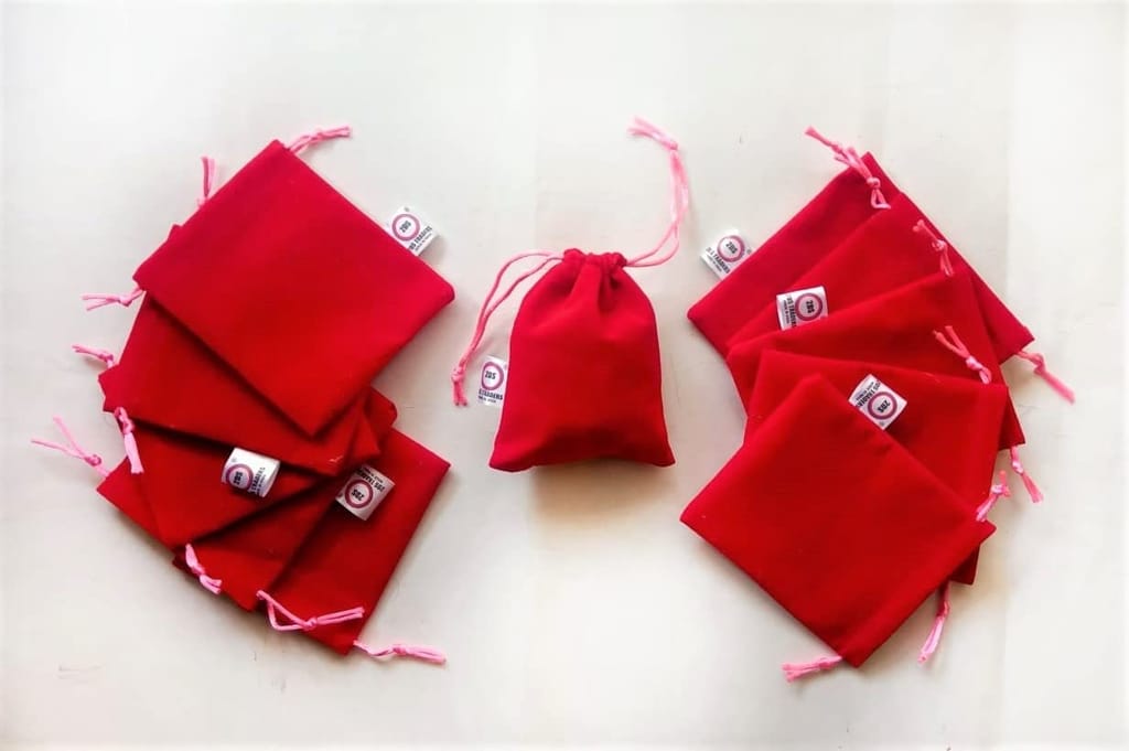 2DS Velvet Small Potli Bags For Return Gifts, Small Batwa for Jewellery Gifting pouch. Red colour velvet potli. Wedding gift potli/Jewellery Pouch, Shagun Potli Set, Coin Pouch