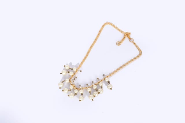Glass And Chain Necklace Oval Design Glass Bead Necklace Set By Jumkey