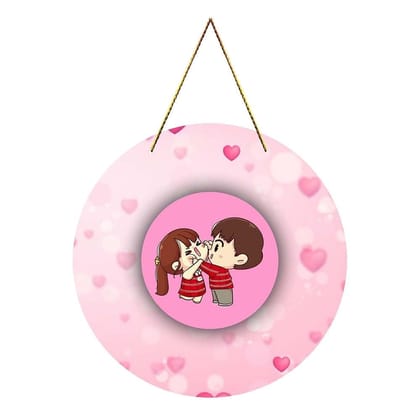 Charmor Couple Round Wall Hanger for Home Decor| Office| Gift| Bedroom| Living Room Wall Decoration (WH4905)