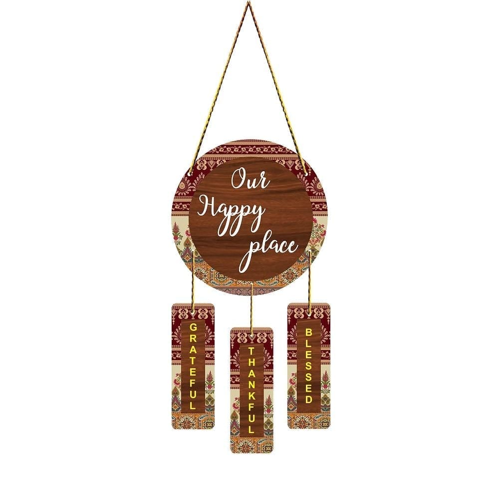 Charmor Our Happy Place Wall Hanging Decorative Items for Home | Gifts | Living Room | Modern Decor Items (WH4604)