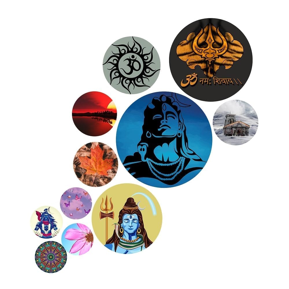 Charmor Designer MDF Wooden Nature Wall Hanging (WH45) - Set of 11 (Multicolor12)