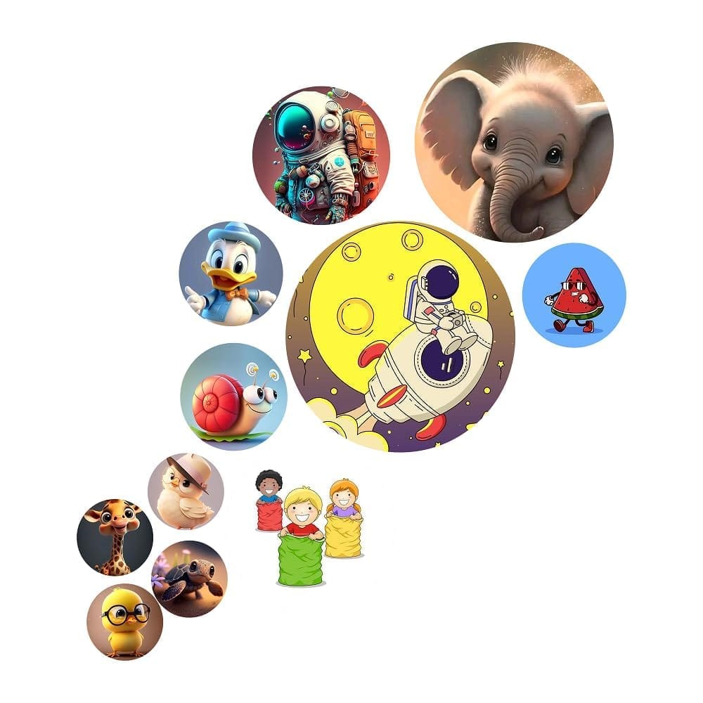 Charmor Designer MDF Wooden Nature Wall Hanging (WH45) - Set of 11 (Multicolor04)