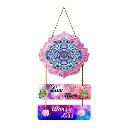 Charmor Live More Worry Less Decorative Wall Hanging Decoration for Living Room | Bedroom | Home Decor | Gifts | Hall | Wall Decoration (WH4305)