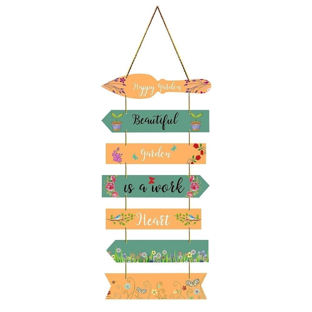 Charmor Happy Garden Decorative Wall Hanging Decoration for Home | Living Room | Garden | Wall Decoration (WH3408)