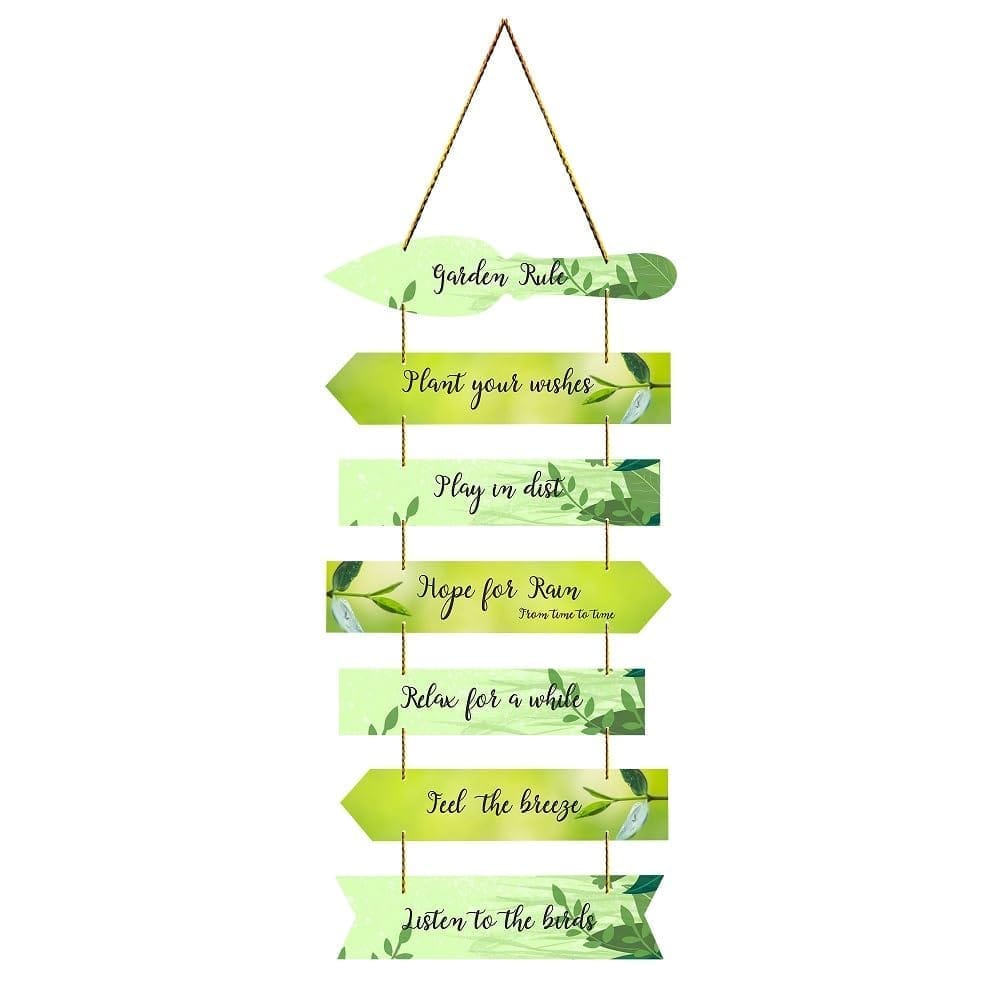 Charmor Garden Rules Decorative Wall Hanging Decoration for Home | Living Room | Garden | Wall Decoration (WH3401)