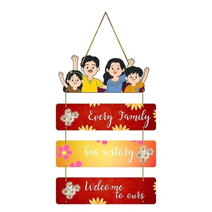 Charmor Every Family has a Story Decorative Wall Hanger for Living Room | Bedroom | Gift | Home Decoration | Wooden Design Item (WH3311)