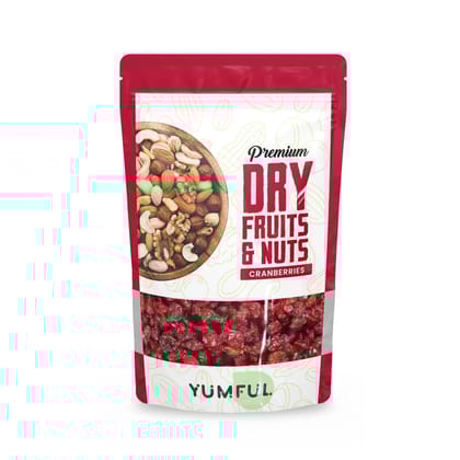 Yumful Dried Cranberry 250g | Premium & Tasty Large Berries | Dried and Sweet Slice Cranberries | High Antioxidants | Dietary Fiber | Ideal For Snacking