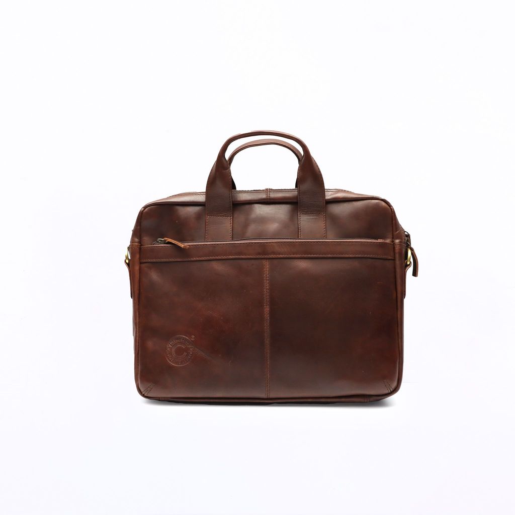 Genuine Leather Single Compartment Laptop Bag | Brown color | Carry wherever you go - Handbags | Buy online on ZillyBuy