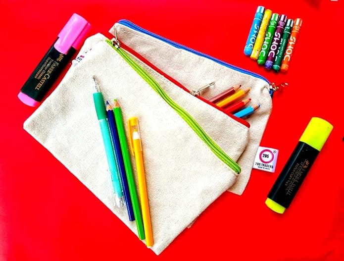 2DS Cotton Canvas Zipper Pouch Bag for coins, Office, School, Stationery, Money Wallet, Makeup, Jewellery, Pencil Pouch, Best for Women & Girls Cosmetic Bag