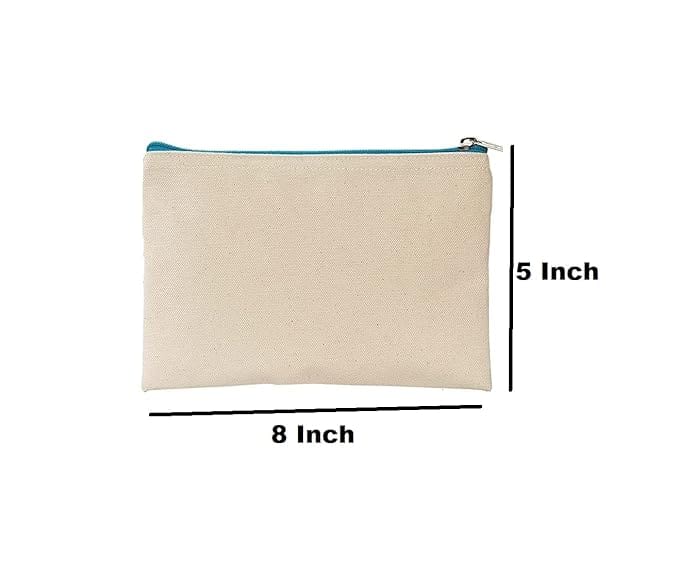 2DS Cotton Canvas Zipper Pouch Bag for coins, Office, School, Stationery, Money Wallet, Makeup, Jewellery, Pencil Pouch, Best for Women & Girls Cosmetic Bag