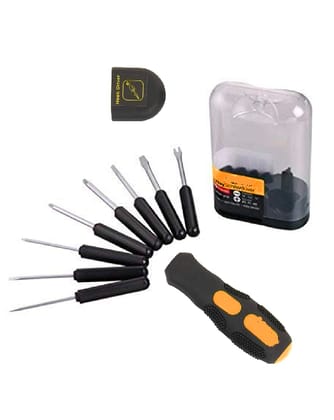Screwdriver Set with Interchangeable Barsblades 8pc Screwdriver for home Long Blades Repair