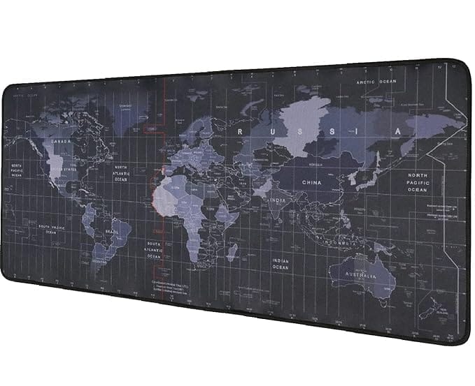 Extra Large World Map Mouse Pad | 90cm x 40cm Non-Slip Desk Mat for Desktop and Laptop