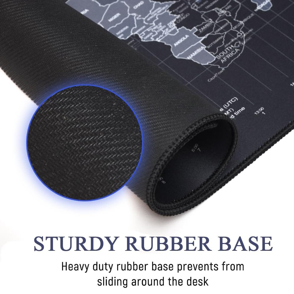 Extra Large World Map Mouse Pad | 90cm x 40cm Non-Slip Desk Mat for Desktop and Laptop