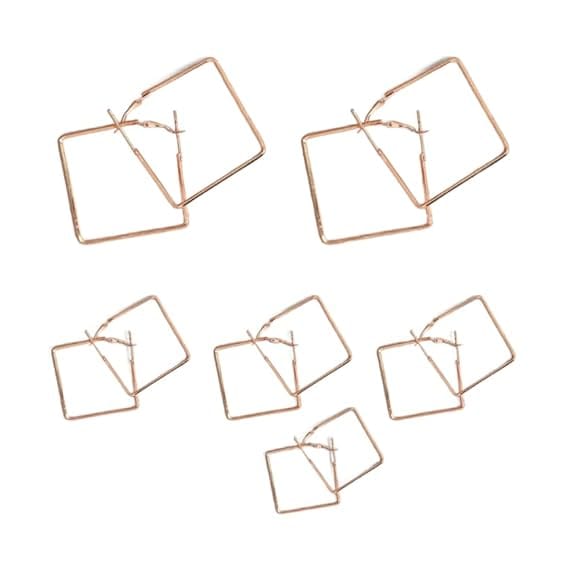 STOREPEDIA Golden Square shape Hoop Earrings for Women/Girls with special shining Antique Alloy Combo Of 6 Pairs Party Office Festival Stylish Fashion Accessories for Women - Earrings | Buy online on ZillyBuy