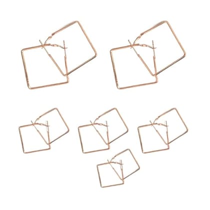 STOREPEDIA Golden Square shape Hoop Earrings for Women/Girls with special shining Antique Alloy Combo Of 6 Pairs Party Office Festival Stylish Fashion Accessories for Women STOREPEDIA Golden Square shape Hoop Earrings for Women/Girls with special shining Antique Alloy Combo Of 6 Pairs Party Office Festival Stylish Fashion Accessories for Women