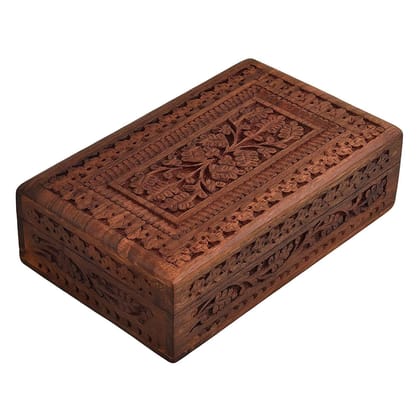 Handicraft Wooden Full Carving Handcarved Jewellery Box