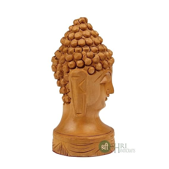 Monk Buddha Wooden Hand Carved Idol Sculpture for Home Décor