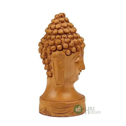 Monk Buddha Wooden Hand Carved Idol Sculpture for Home Décor