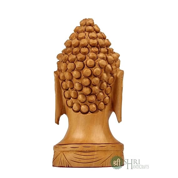 Monk Buddha Wooden Hand Carved Idol Sculpture for Home Décor