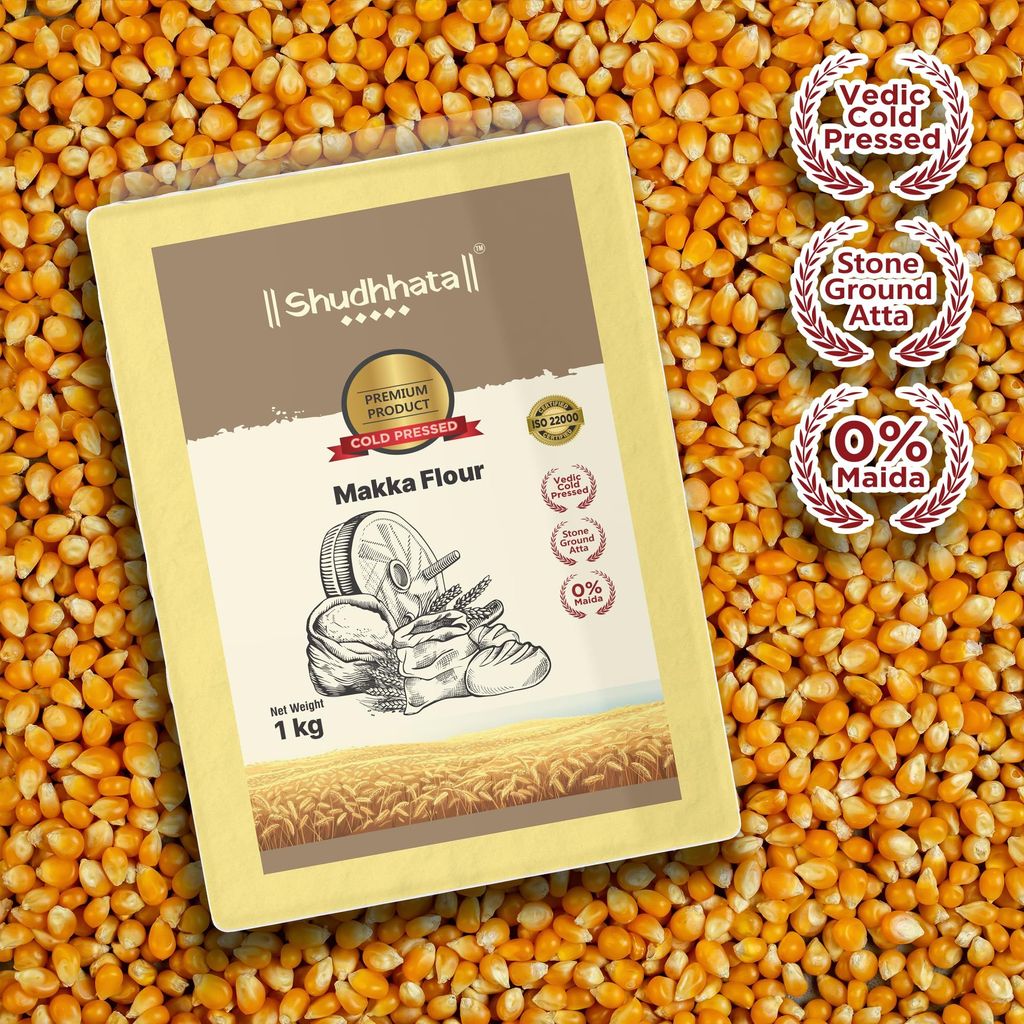 Shudhaata Premium Makka Atta (1kg) - Wholesome Dried Corn Flour Packed with Nutrients