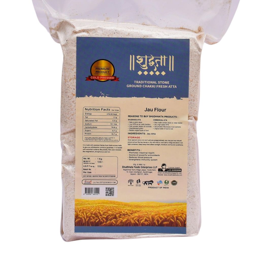 Shudhaata Premium Barley Atta (1kg) - Wholesome Nutritious Goodness from India's Fields