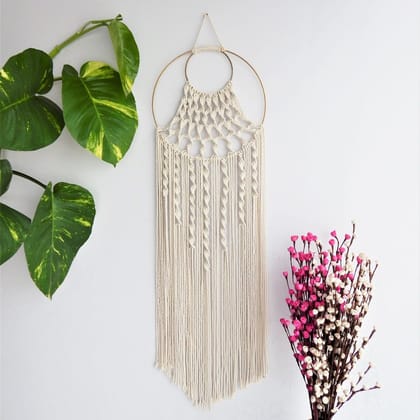 Macrame Dream Catcher With Golden Ring
