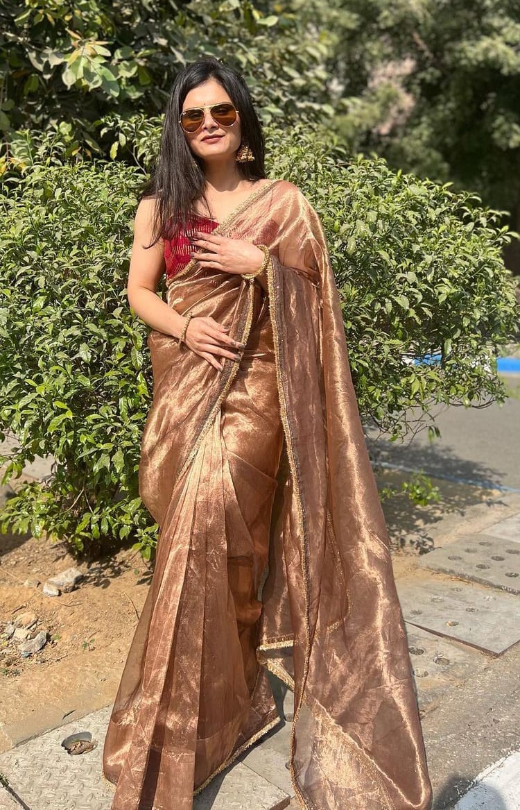 Chiku Zimmy Choo Silk Fancy Lace Saree with Blouse