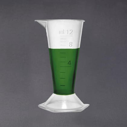 TRUEKIT Transparent Plastic Measuring Beaker Cup Conical Measure with Graduation Marks (Pack of 4)