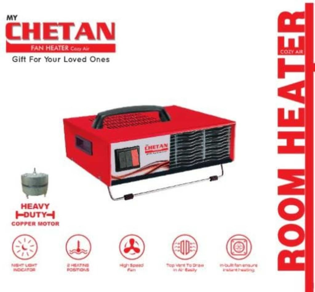 MyChetan Heat Convector Cozy Air Room Heater For Bedroom |2 Heat Settings-1000W/2000W|Heavy Duty Copper Motor | Ideal Room Heater For Winter|Easy Mobility|Compact Design