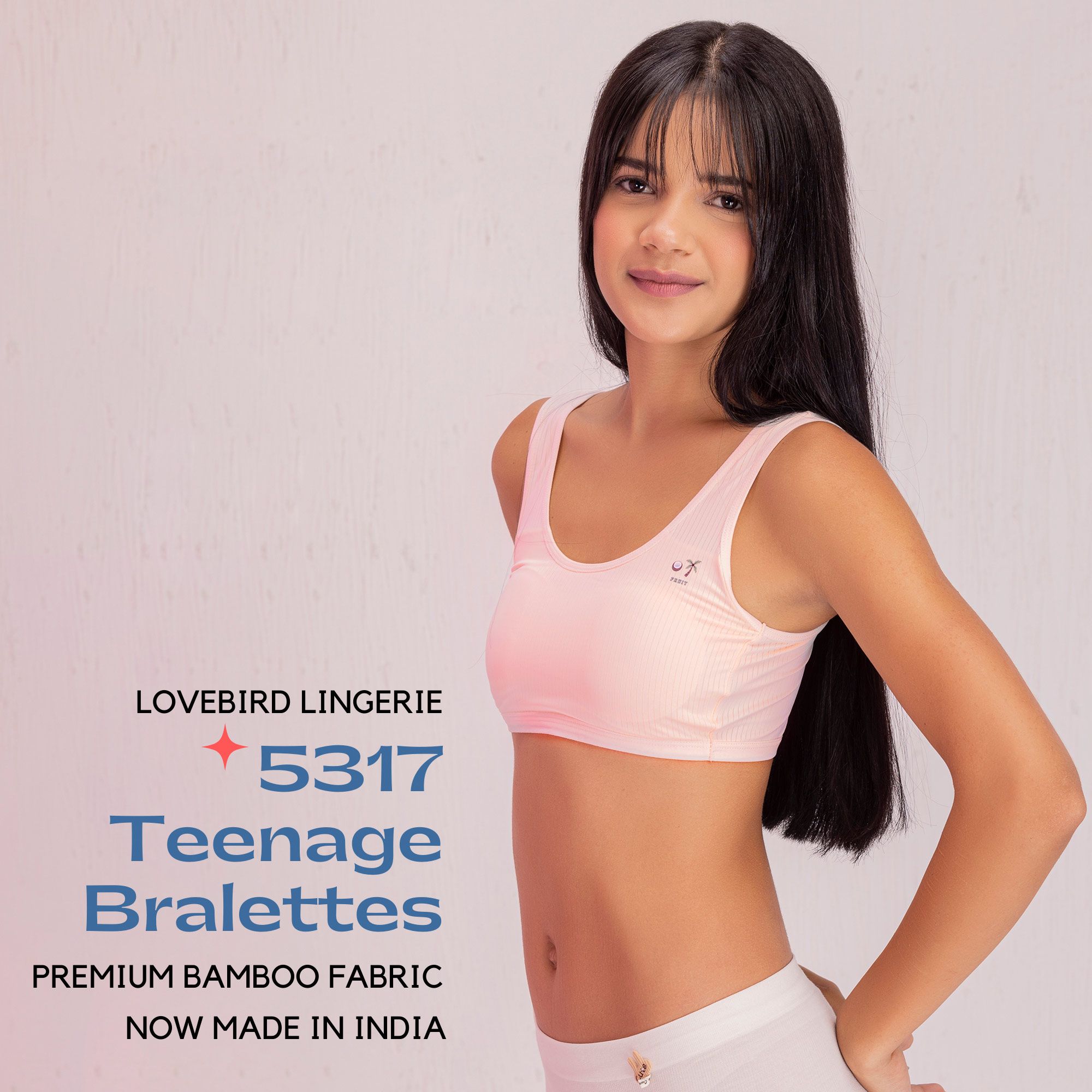 5317 Self Stripe Sporty Bra for Growing Kids