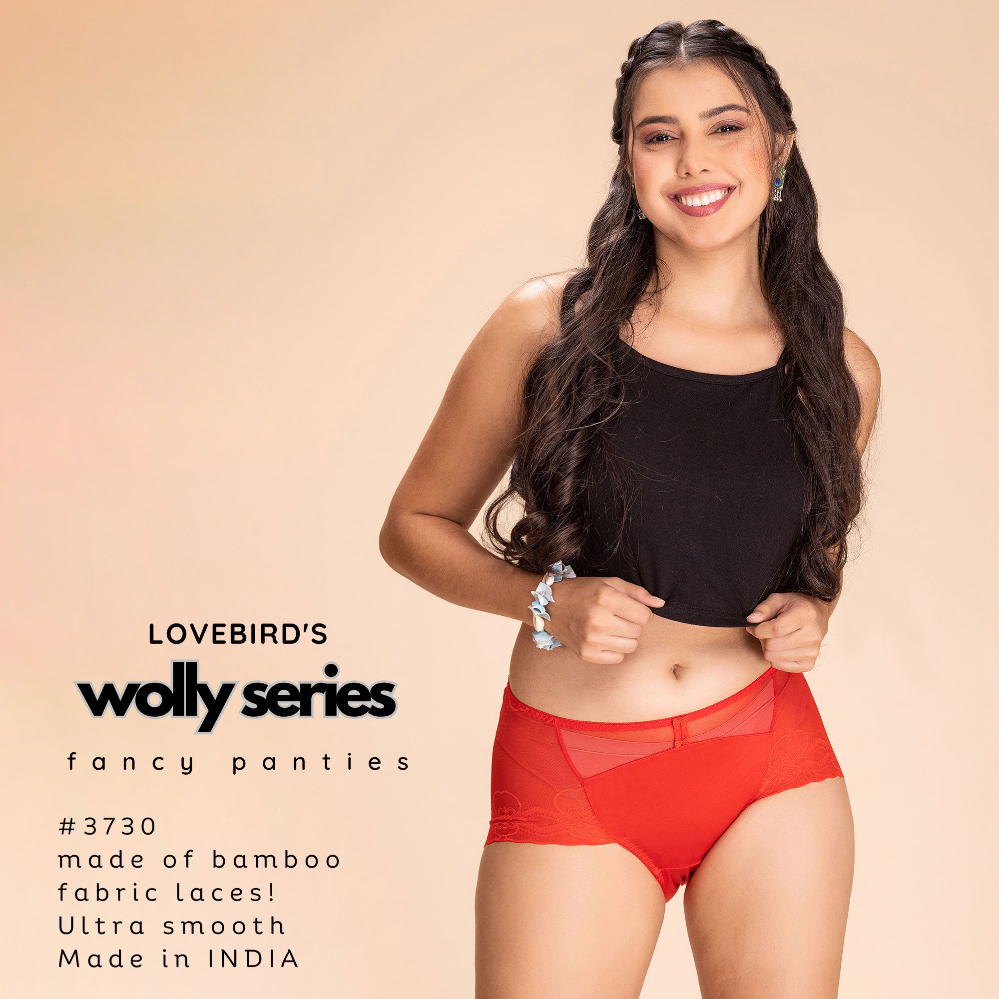 P3730 Bamboo Fabric Lacy Soft & Comfortable Panty