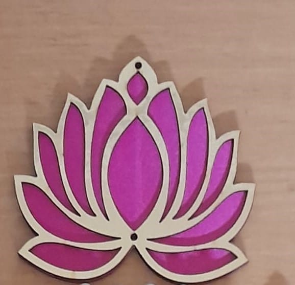 Lotus rangoli with tealight