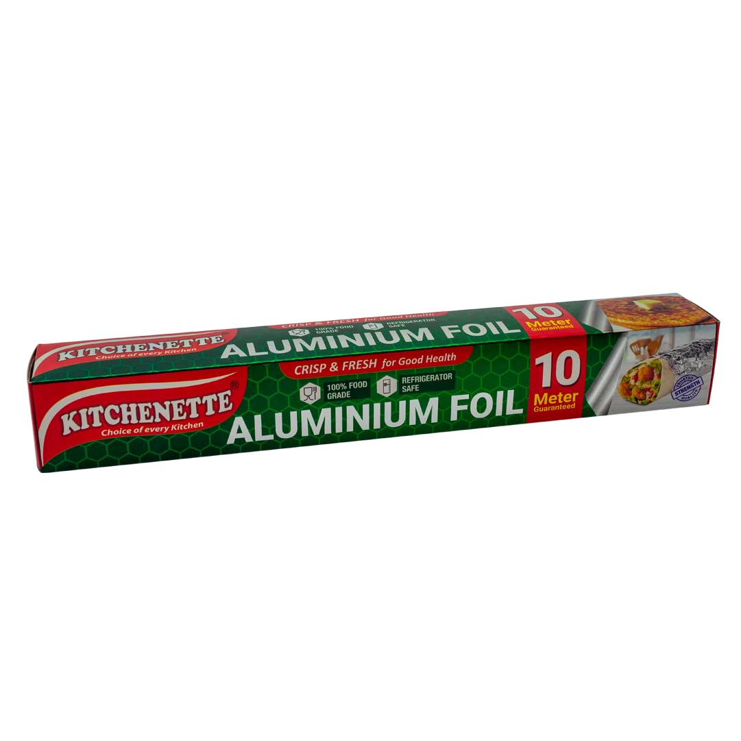 Kitchenette Aluminium Foil Paper/foil Paper for Kitchen/Eco-Friendly Aluminium Foil Food wrap/Bacteria Resistant/Disposable/Food Parcel 10 Meter