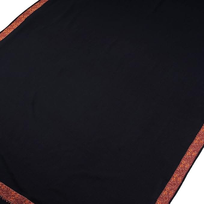 Pashmina Fine Wool Nalki Border Embroidered Needle Work Shawl, Wrap (40 INCH * 80 INCH) - Dupattas & Shawls | Buy online on ZillyBuy