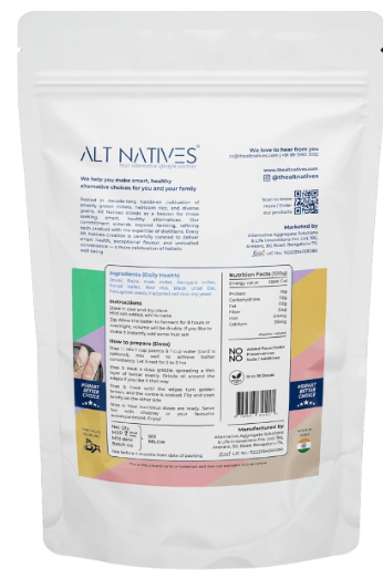 Alt Natives Dry Dosa Premix Dosa Dhokla Dumplings | Light Brown |450 G