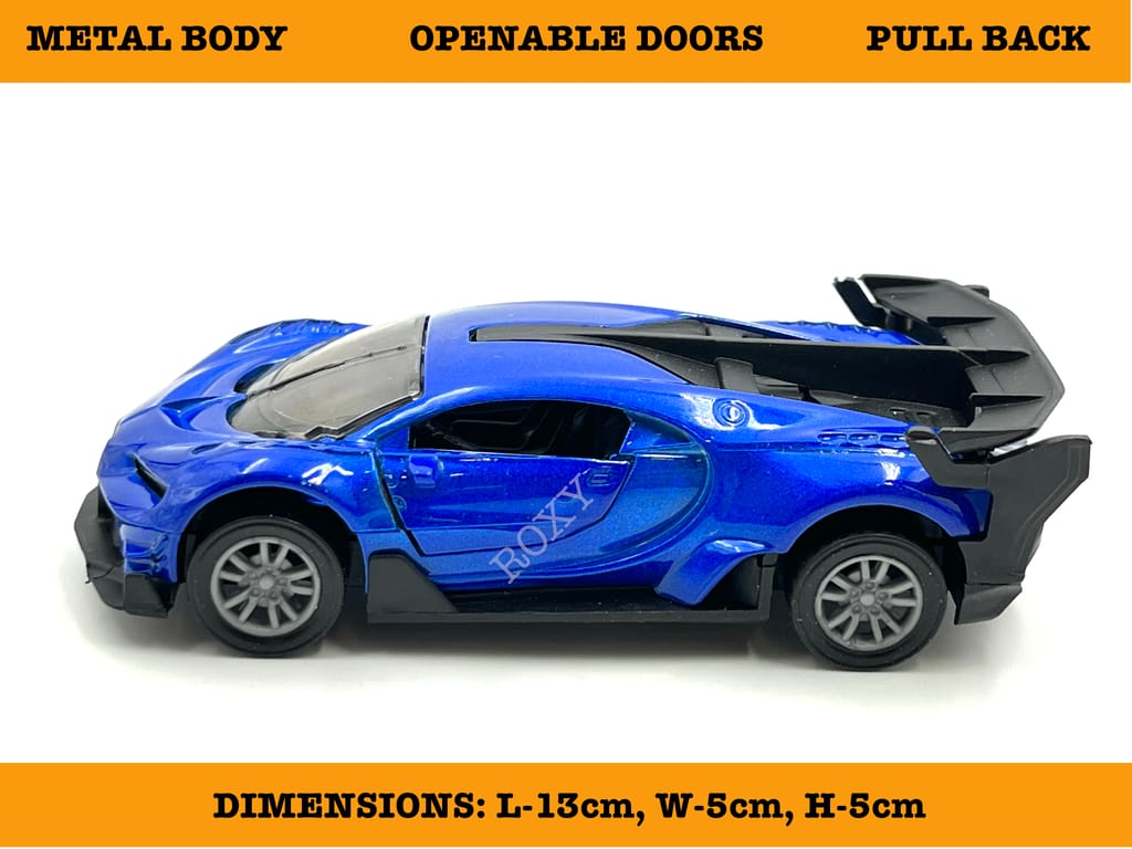 Metal Cars Bugatti Metal Toy Car with Openable Doors, High Speed Car with Pull Back Dual Tone Sports Car for Kids. (Size 1:32)