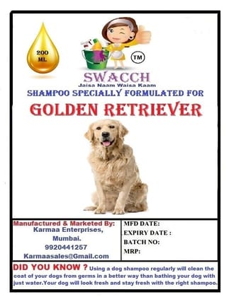 SWACCH Premium Shampoo for Golden Retriever (200ML) Lemon