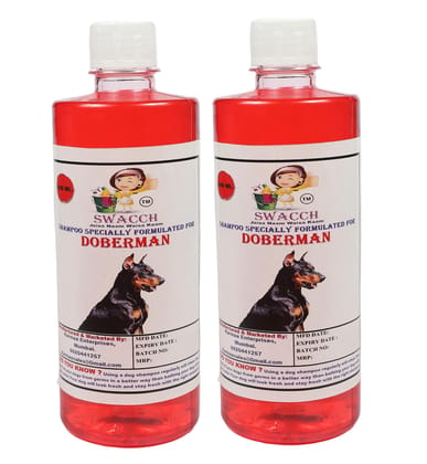 SWACCH Shampoo Specially FORMULATED for Doberman (500ML) (Combo Pack of 2) Strawberry
