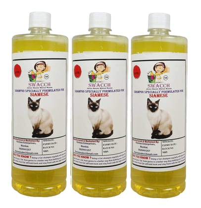 SWACCH Shampoo Specially FORMULATED for Siamese (1 Litre) (Combo Pack of 3) Lemon SWACCH Shampoo Specially FORMULATED for Siamese (1 Litre) (Combo Pack of 3) Lemon