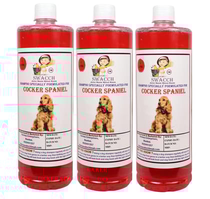 SWACCH Shampoo Specially FORMULATED for Cocker Spaniel (1 Litre) (Pack of 3) Strawberry