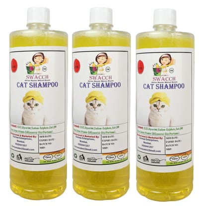 SWACCH CAT Shampoo (1 litre) (Pack of 3) Lemon