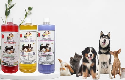 Swacch Pet Shampoo (Jasmine) + Deodorizer (Lavender) + Stain Remover (Lemon) (1 Litre) (Combo Pack of 3)