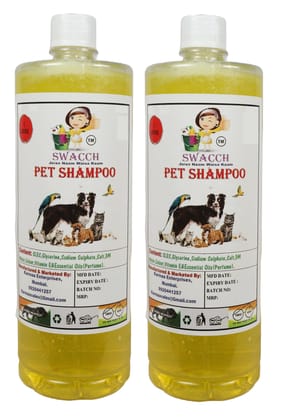 SWACCH PET Shampoo Lemon (1 Litre) (Pack of 2) Lemon