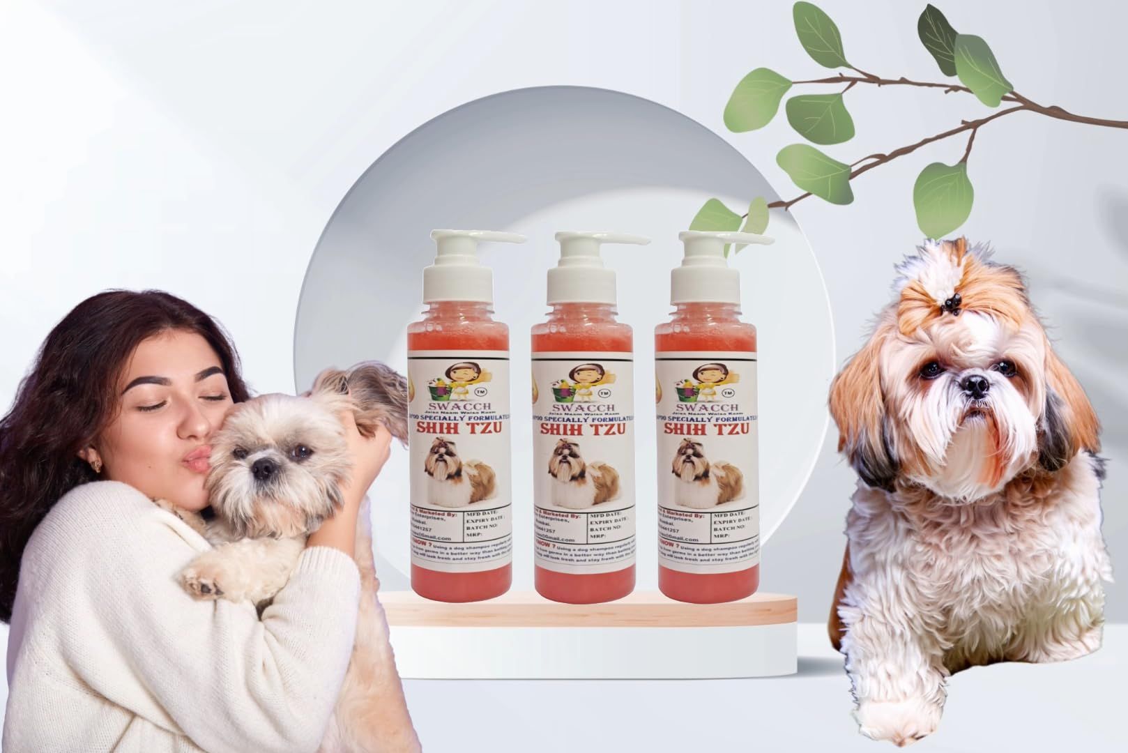 SWACCH Premium Shampoo for Shih TZU (200ML)(Pack of 3) Jasmine