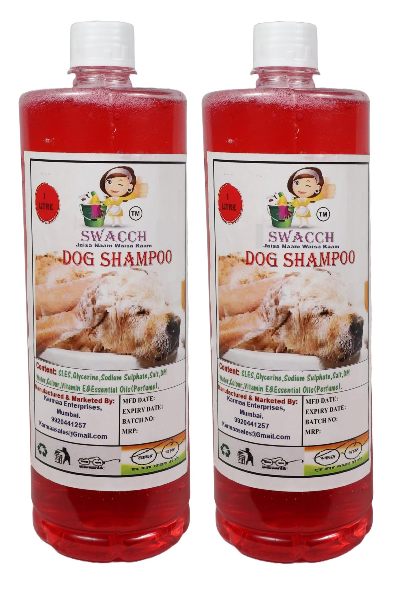 SWACCH Dog Shampoo (1 Litre) (Combo Pack of 2) Strawberry