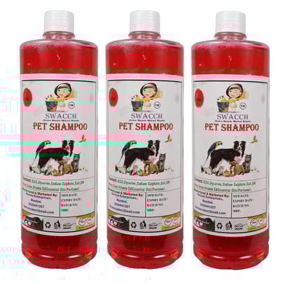 SWACCH PET Shampoo (1 Litre) (Combo Pack of 3) Strawberry