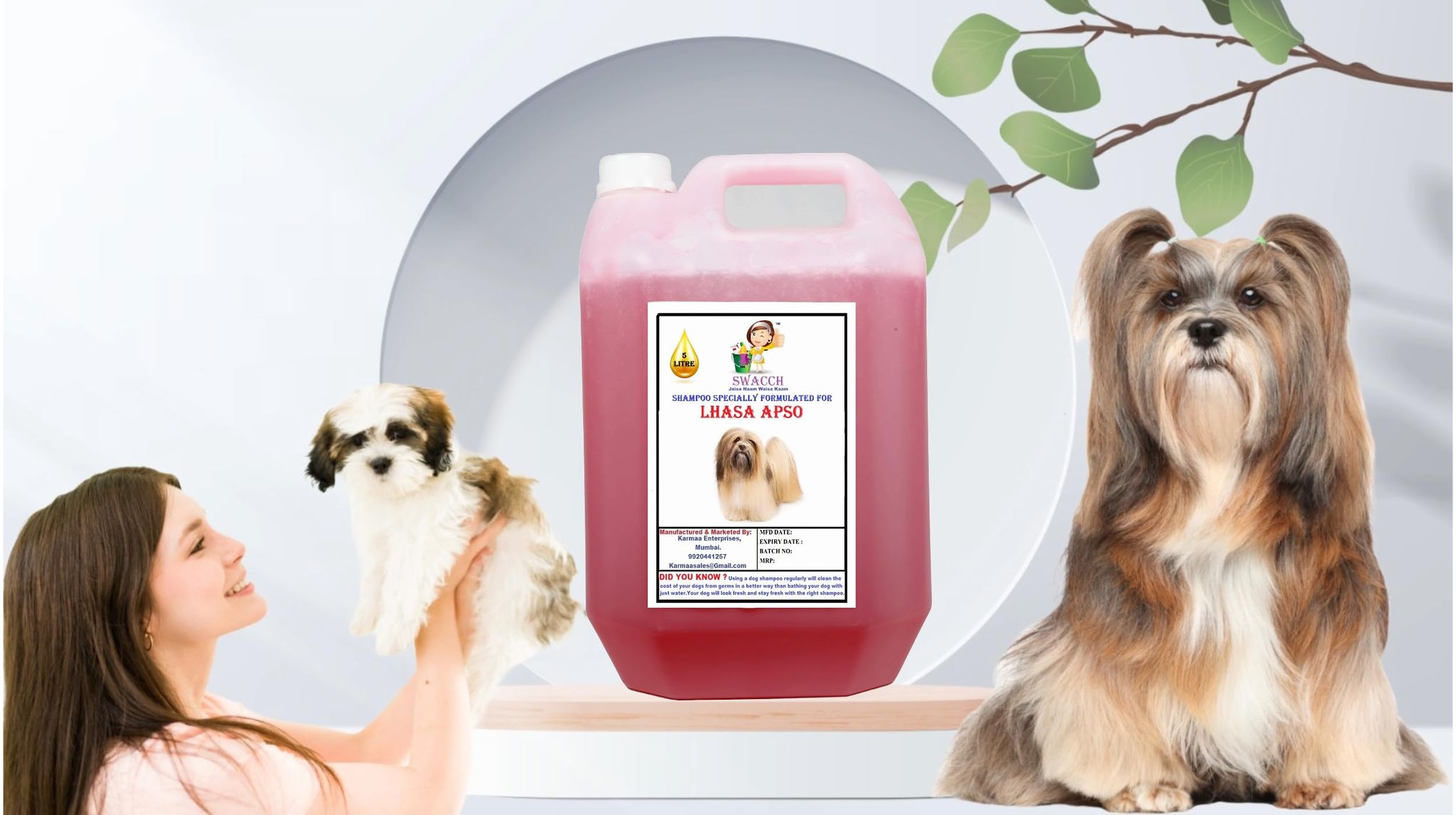 SWACCH Shampoo Specially FORMULATED for Jasmine (Lhasa APSO 5 Litre)